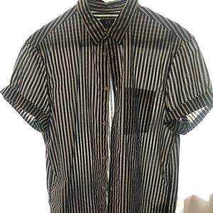 H&M Blue and White striped button down